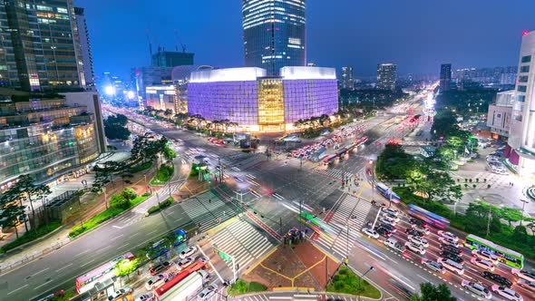 Time Lapse Traffic seoul City South Korea 