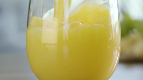 Fresh Orange Juice Poured In Glass