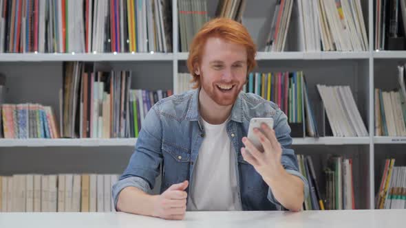 Online Video Chat on Smartphone By Relax Redhead Man alt