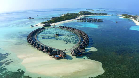 Aerial view of the Maldivian island Olhuveli