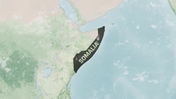Globe Map of Somalia with a label