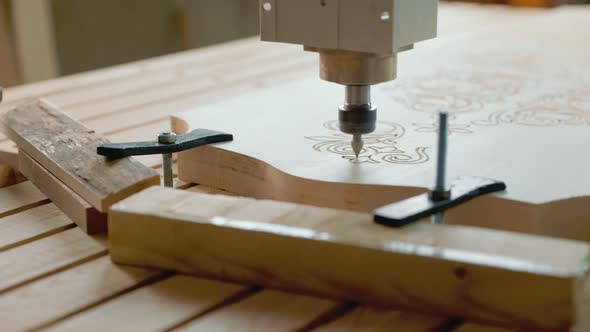 CNC Machine Processing Wood Blank alt