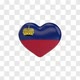 Liechtenstein Flag on a Rotating 3D Heart