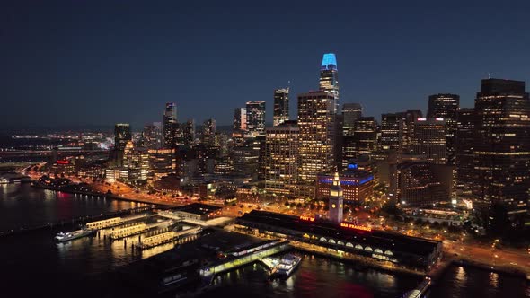 Long Cinematic Footage of San Francisco at Night