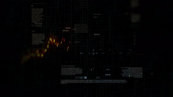 Financial Business Chart with Diagrams and Stock Numbers Showing Profits and Losses Over Time alt