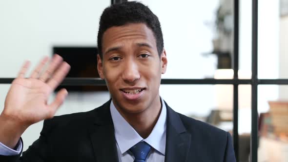Black Businessman Talking to Camera alt