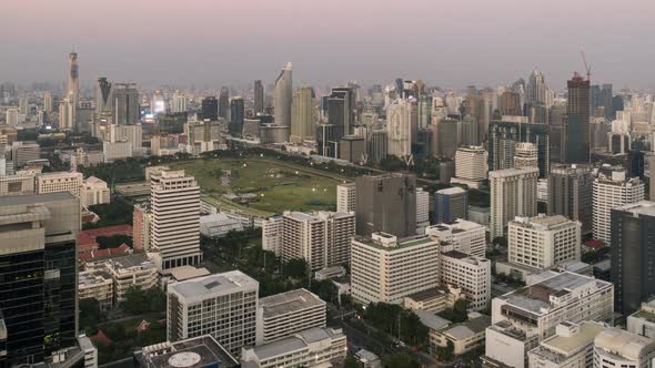 Bangkok business shopping district city center, day to night – Time Lapse