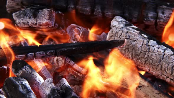 Wooden And Coal Fire Burning 7