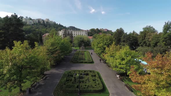 Aerial view of Nicoale Titulescu Park in Brasov