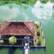 Aerial View of Bali Ujung Water Palace near Mount Agung, Bali, Indonesia. - VideoHive Item for Sale
