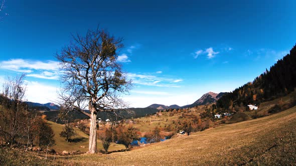 4K Savşat Time Lapse. Blue sky. Time Lapse Clouds.