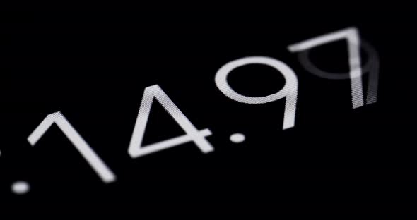 4K - Digital stopwatch. Macro shot of a screen (HFR)