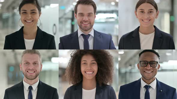 Collage of Young Business People Smiling at Camera alt
