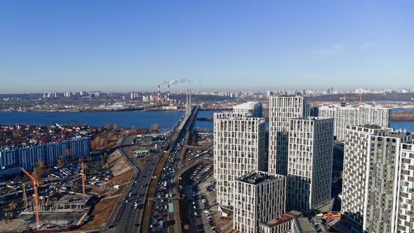 The Modern City Buildings Landscape Capital of Ukraine Aerial View