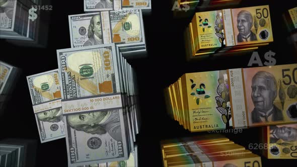 Dollar and Australia Dollar money exchange loop alt