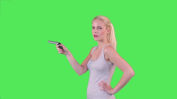 Female with pistol