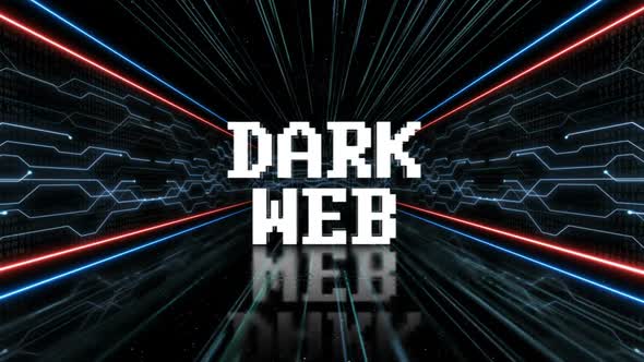 Dark Web Glitch Text in the Technology Tunnel