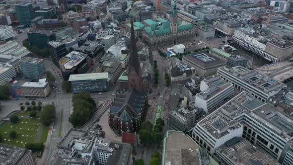 Slide and Tilt Footage of Historic City Centre alt