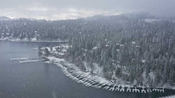 Winter Snowfall Mountain Forest Aerial Winter Forest Landscape Snow Falling alt