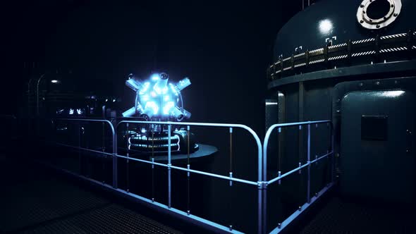 Futuristic Cyberpunk Power Plant Thermonuclear or Nuclear Reactor alt