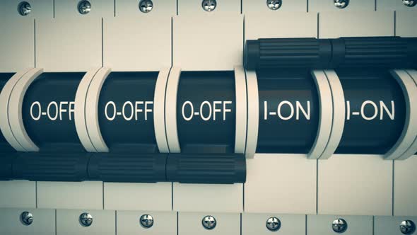 Trip Switch Fuse box. Switches turned off. Electricity Power Fuse Circuit alt