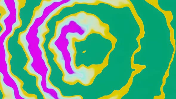 Abstract Wavy Rings of Green Yellow and Pink 02 alt