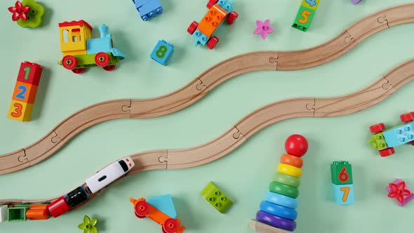 Childish Toy Wooden Railway alt