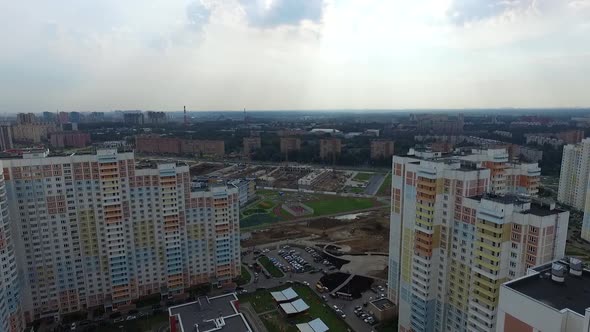 the exterior of the new modern school in the modern residential district,exterior alt