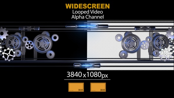 Widescreen Gears Frame With Alpha Channel 05