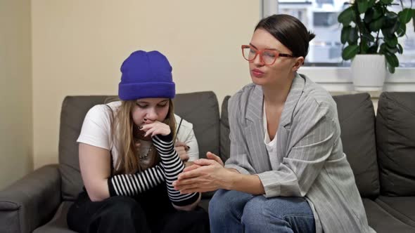 Difficult Conversation Between Mother and Teenage Daughter