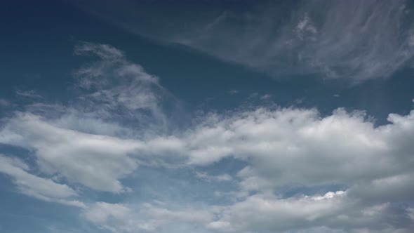 Time-lapse sky with highlighted clouds. Brightness from the sky