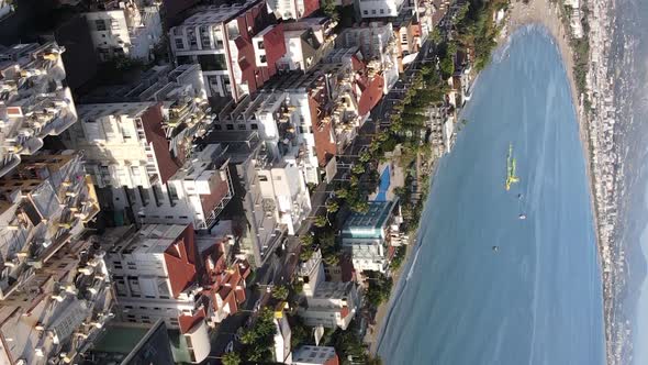 Vertical Video Alanya Turkey  a Resort Town on the Seashore alt