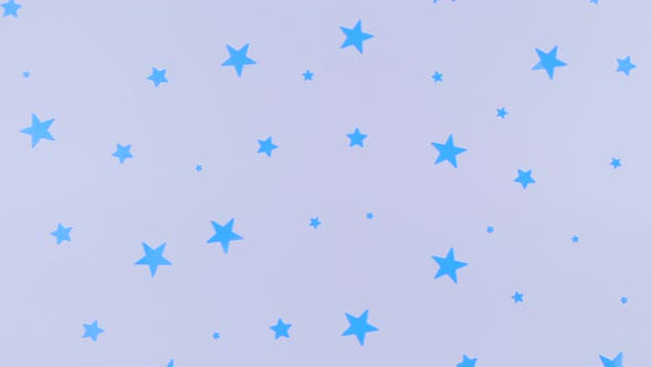 Rotating White Background with Blue Stars Birthday or Party Concept