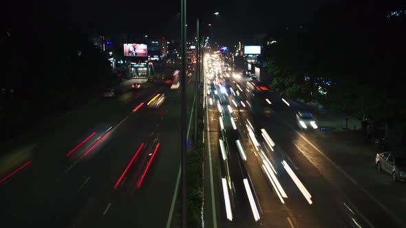 Night Traffic Timelapse Road Vehicle Light Trails India Delhi