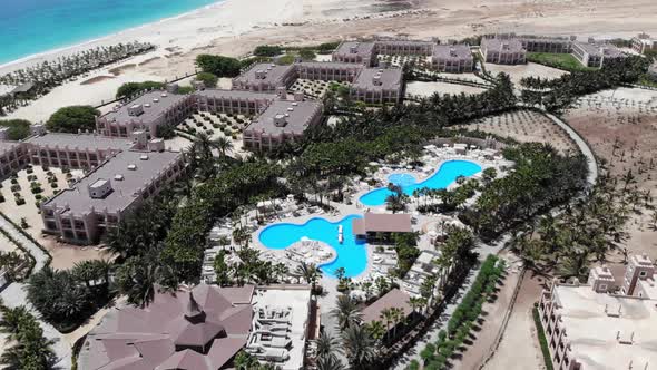 Aerial footage showing the wonderful Hotel Riu Palace Cabo Verde & Hotel Riu Funana