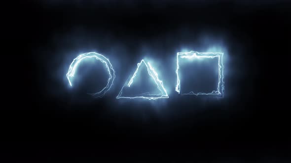 Abstract seamless circle, triangle, sqare outline animation. Animation of a glowing neon alt