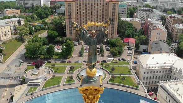 Independence square Maidai Kyiv aerial view