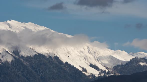 Snowy Mountain Peaks Caucasus