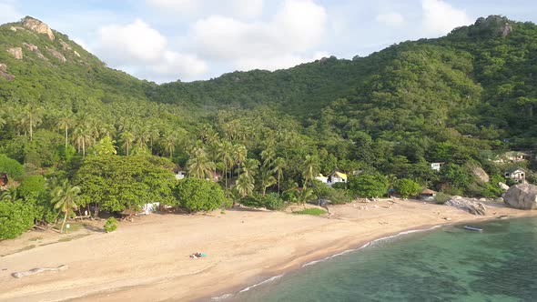 Flying Drone to Sand Beach alt