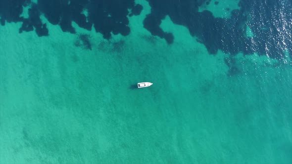 Boat and Sea Aerial View