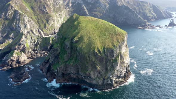 Aerial View of Tormore Island By Port Between Ardara and Glencolumbkille in County Donegal The alt