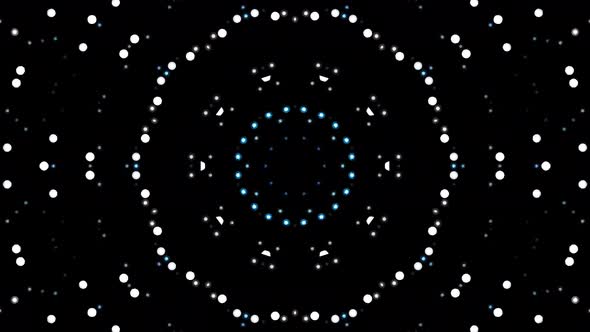 waves with stripes, colorful dots of light shining in circles, on a black background alt