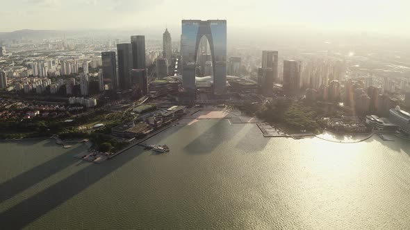 CBD buildings by Jinji Lake in Suzhou alt