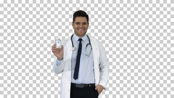 Pharmacist Man Looking Camera Posing and, Alpha Channel alt
