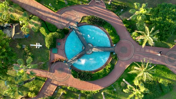 Fountain in the Park Alanya Turkey Aerial 4 K alt