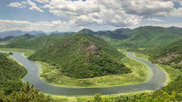 Time Lapse of Canyon of the Rijeka Crnojevica River Near the Lake Skadar