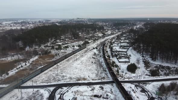 Train Tracks Winter Time Aero