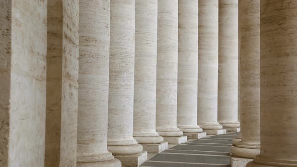 Famous colonnade of St. Peter's Basilica in Vatican