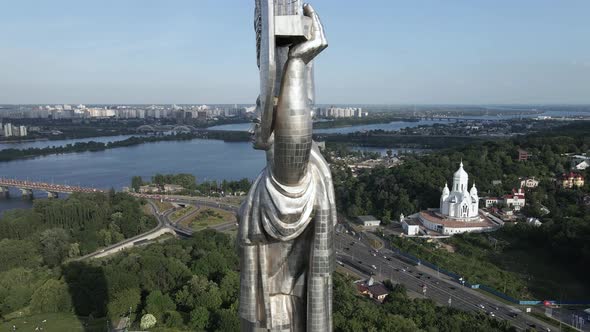 Kyiv, Ukraine: Aerial View of the Motherland Monument. alt