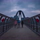 People walking on modern bridge, Milan, Italy, timelapse, 4k - VideoHive Item for Sale